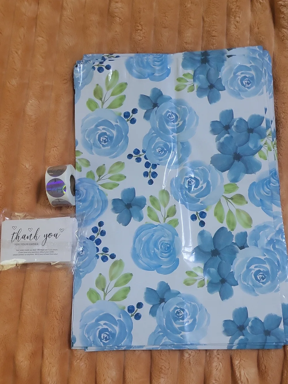 (10) Floral Polymailers (50) Thank You Cards (500) Stickers
